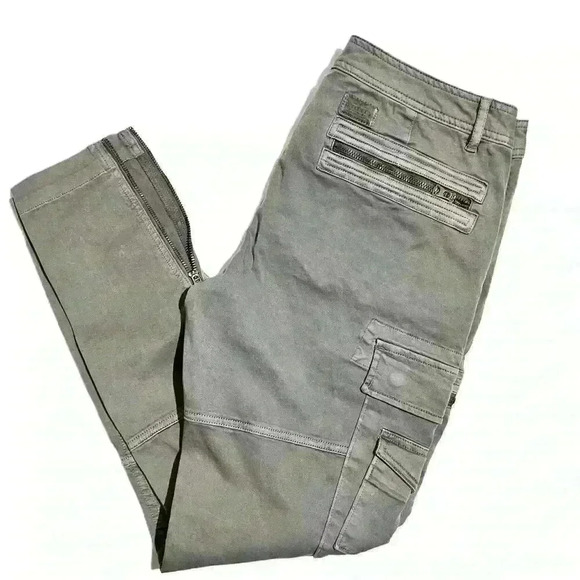 Polo Ralph Lauren Pants Cargo Jogger Zip Ankle Hiking Military Y2K Utility Khaki - Picture 5 of 14